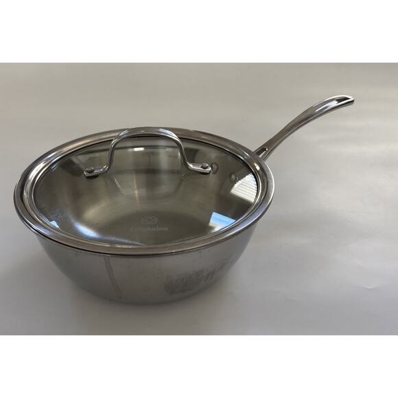 CALPHALON Stainless Steel Chef's Pan 143 Sautepan 3 Quart 2.8L Lid Included - Picture 1 of 10